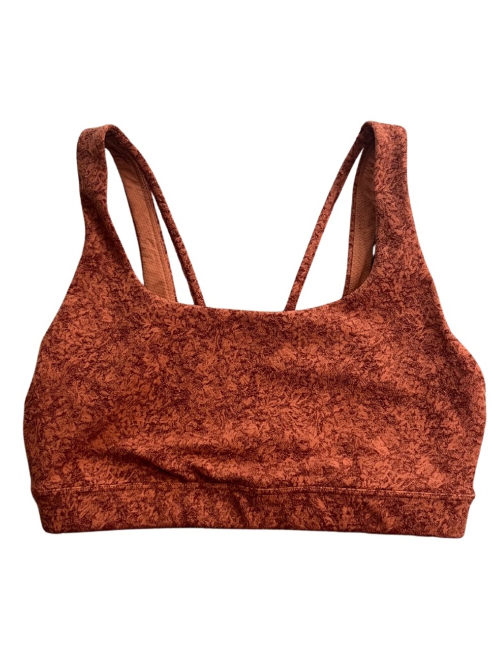 Athleta XS Rust Textured Double-Strap Sports Bra